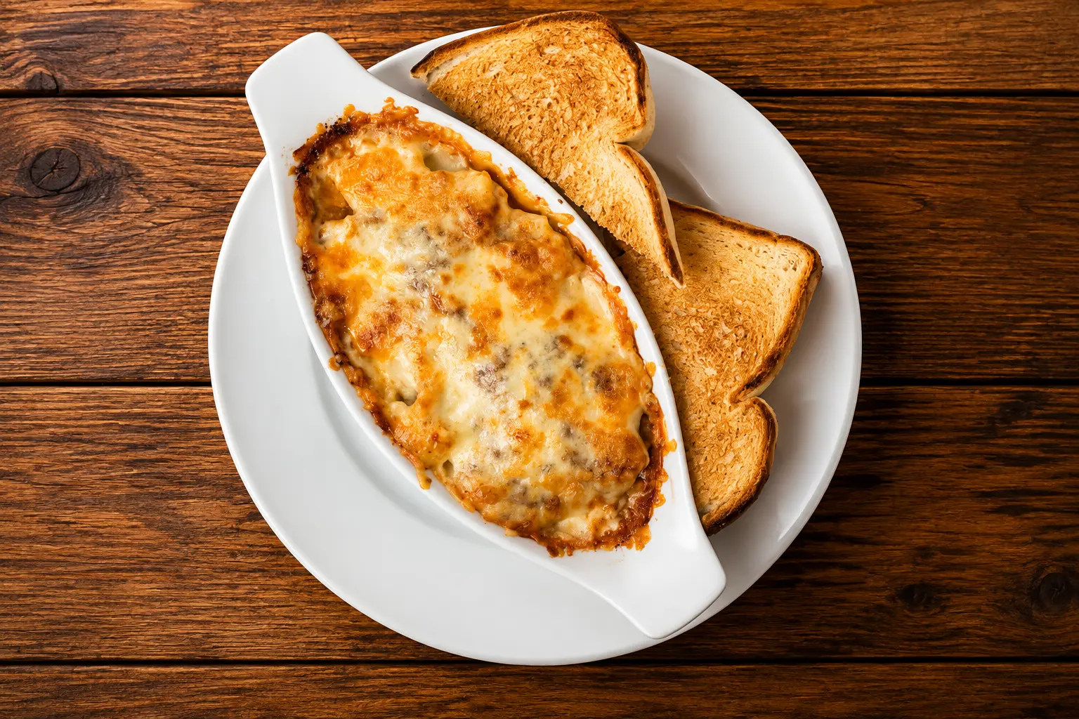 Baked specialty dish with side salad at Fourth Street Pizza near 4 St SW Calgary